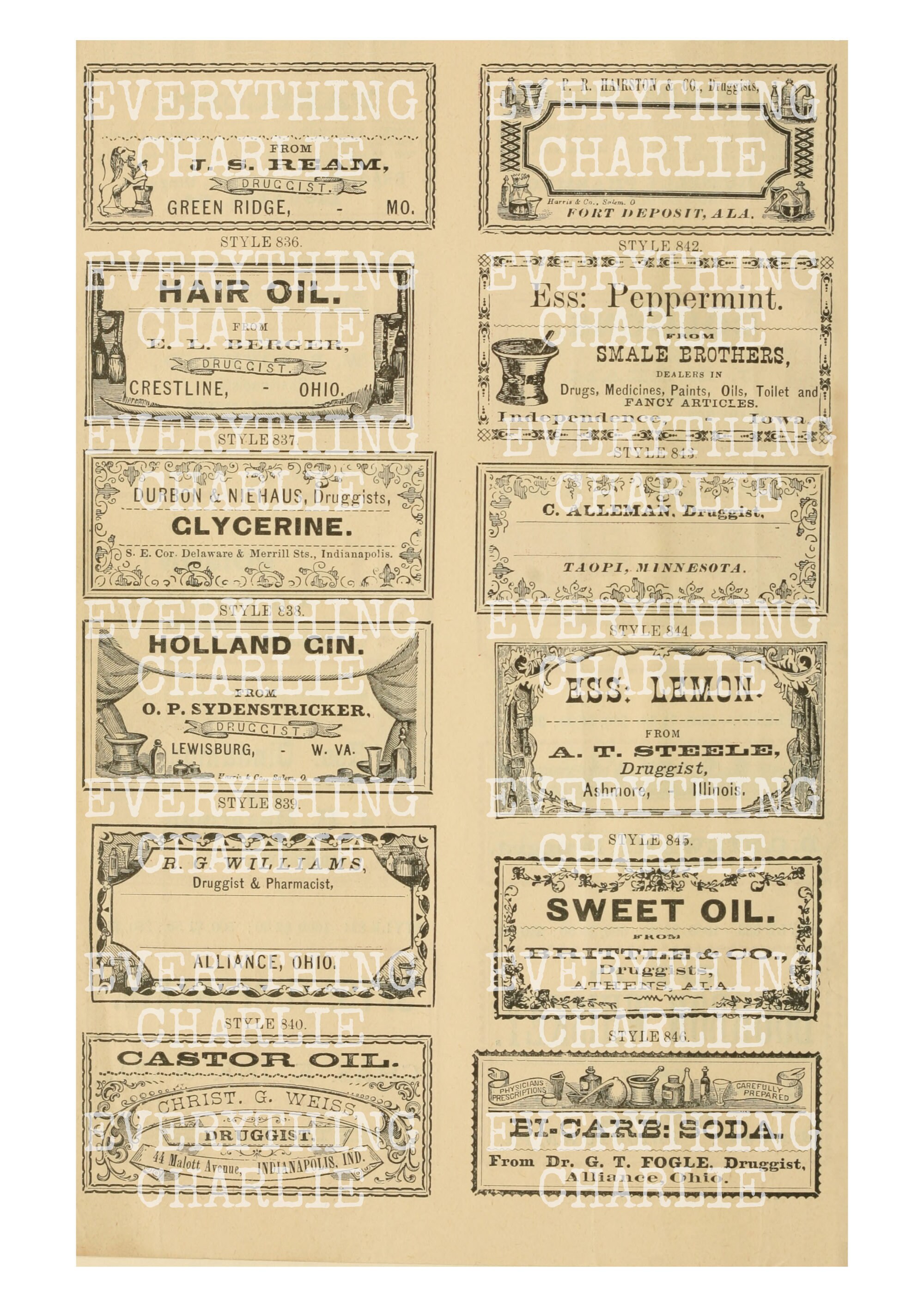Apothecary Labels, Printable Vintage Bottle Labels and Blank Labels for ...