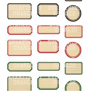 Blanco etiketten Vintage stijl digitale download, afdrukbare labelstickers voor junkjournals, planners, scrapbooking en organisatie