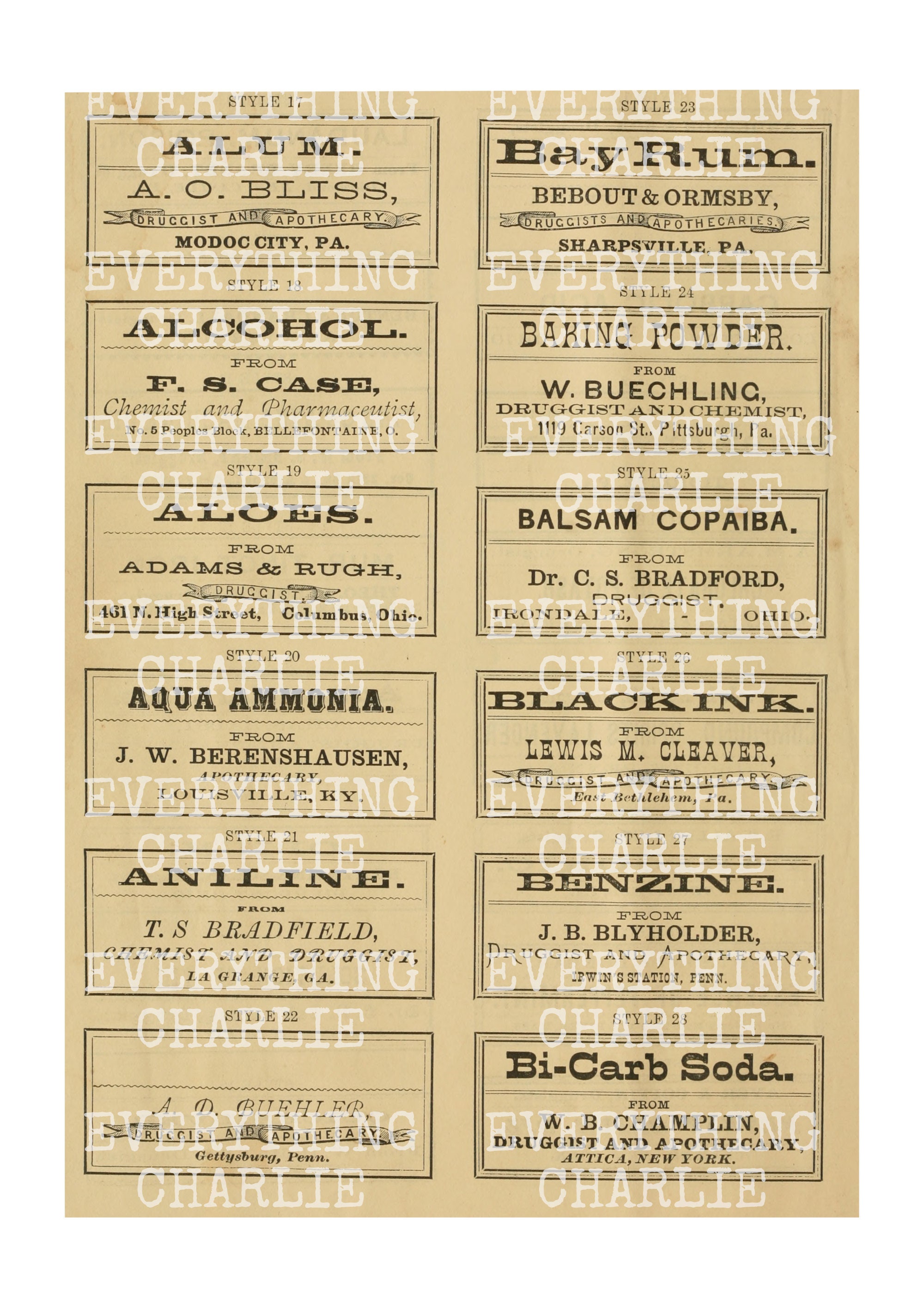 Apothecary Labels Printable Vintage Bottle Labels and Blank - Etsy