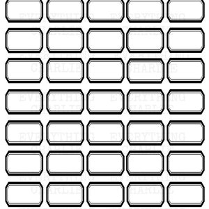 Etiquetas coloridas em branco para impressão, 1 por 1,5 polegadas. Download digital para diários de lixo, planejadores, scrapbooking, papelaria e organização