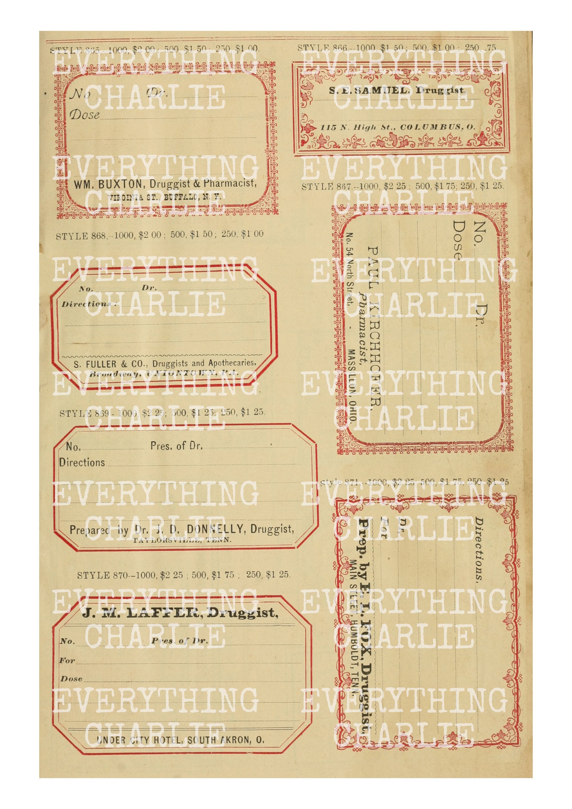 Printable Vintage Bottle Labels