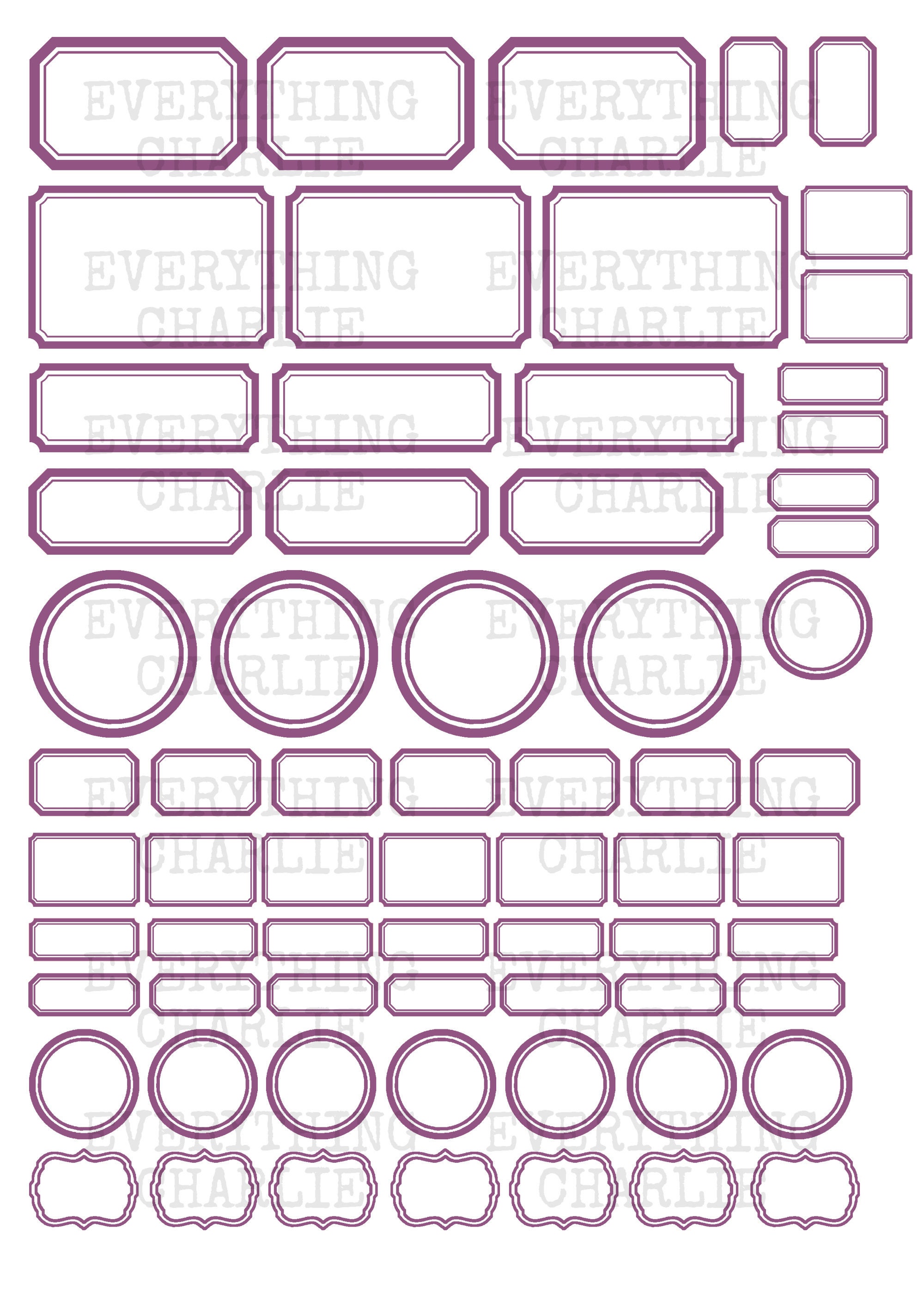 Printable blank colored labels. Digital download for junk | Etsy