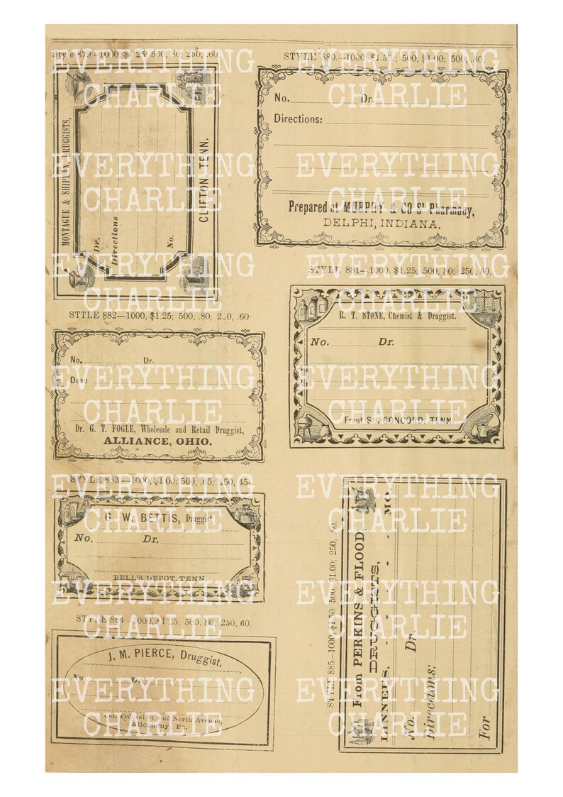 Apothecary Labels, Printable Vintage Bottle Labels and Blank Labels for ...