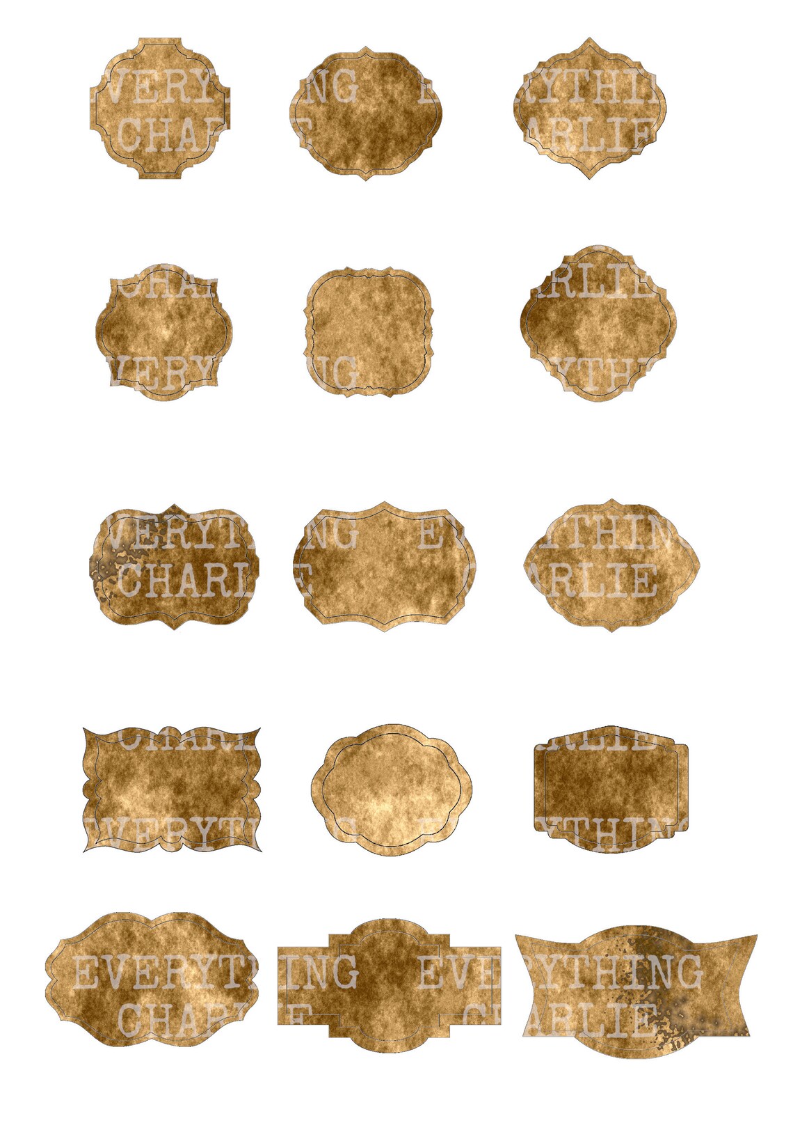Blank and patterned decorative labels. Printable digital | Etsy
