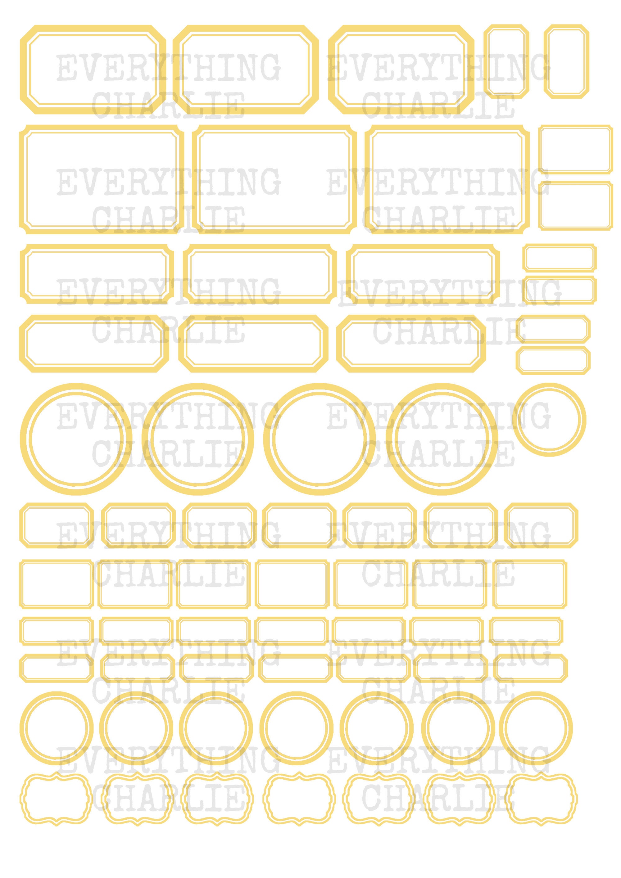 Printable Blank Colored Labels Digital Download for Junk Etsy Printable Blank Colored Labels Digital Download for Junk Etsy