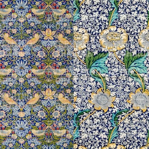 William Morris 2 digitaler Download druckbares Dekorpapier für Junk Journals, Scrapbooking, Kartenherstellung und Collage