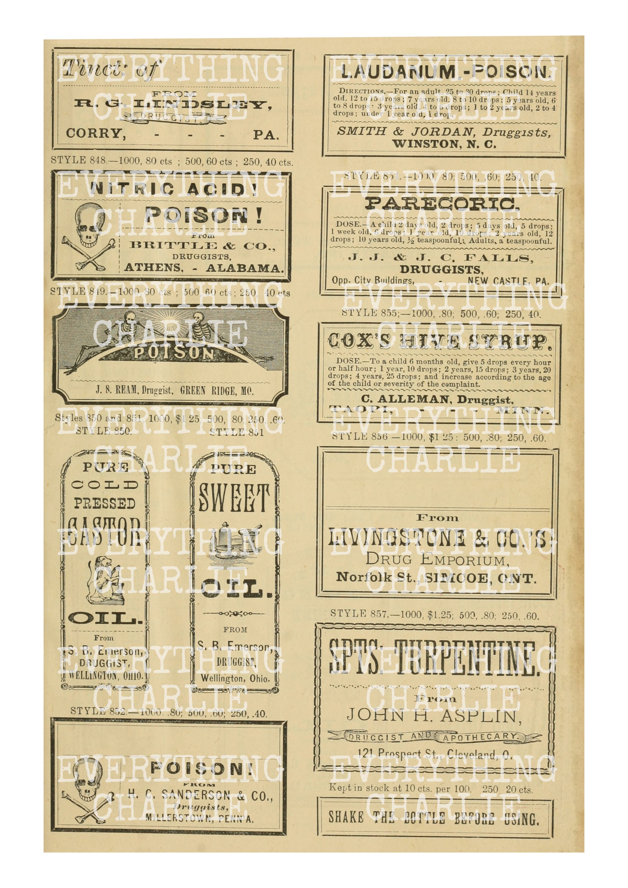Apothecary Labels, Printable Vintage Bottle Labels and Blank Labels for ...