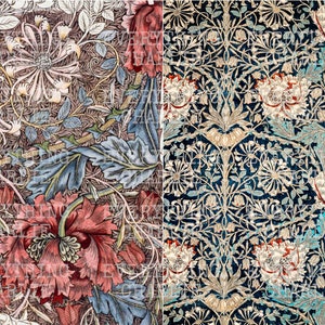 William Morris digitaler Download dekoratives Papier für Junk Journals, Scrapbooking, Kartenherstellung und Collage