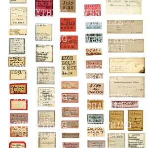 Specimen, plant and entomology labels, digital download printable for junk journals, scrapbooking and cardmaking