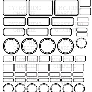Blanco bedrukbare gekleurde labels. Digitale download voor ongewenste tijdschriften, planners, scrapbooking, briefpapier en organisatie