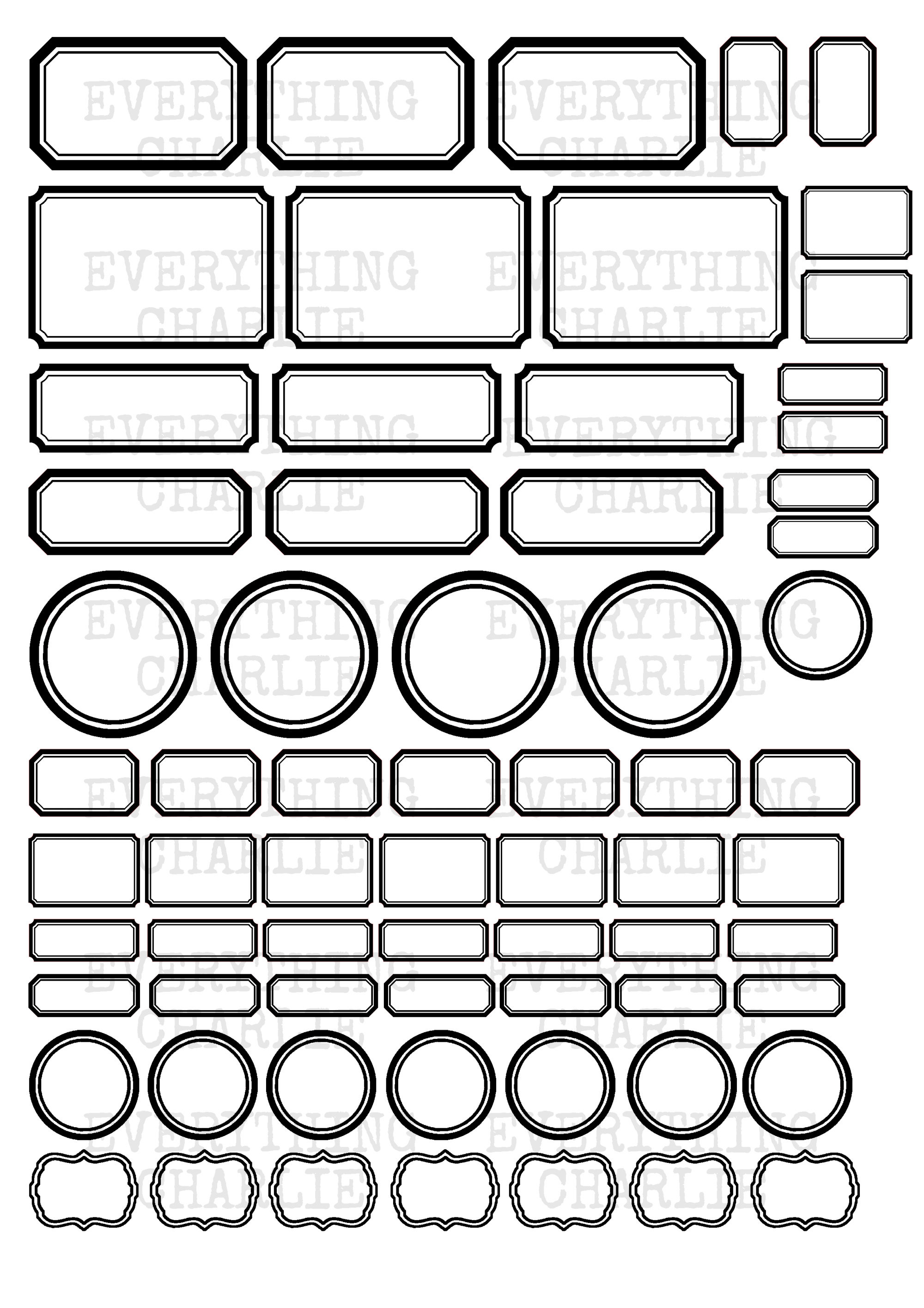 Printable blank colored labels. Digital download for junk | Etsy