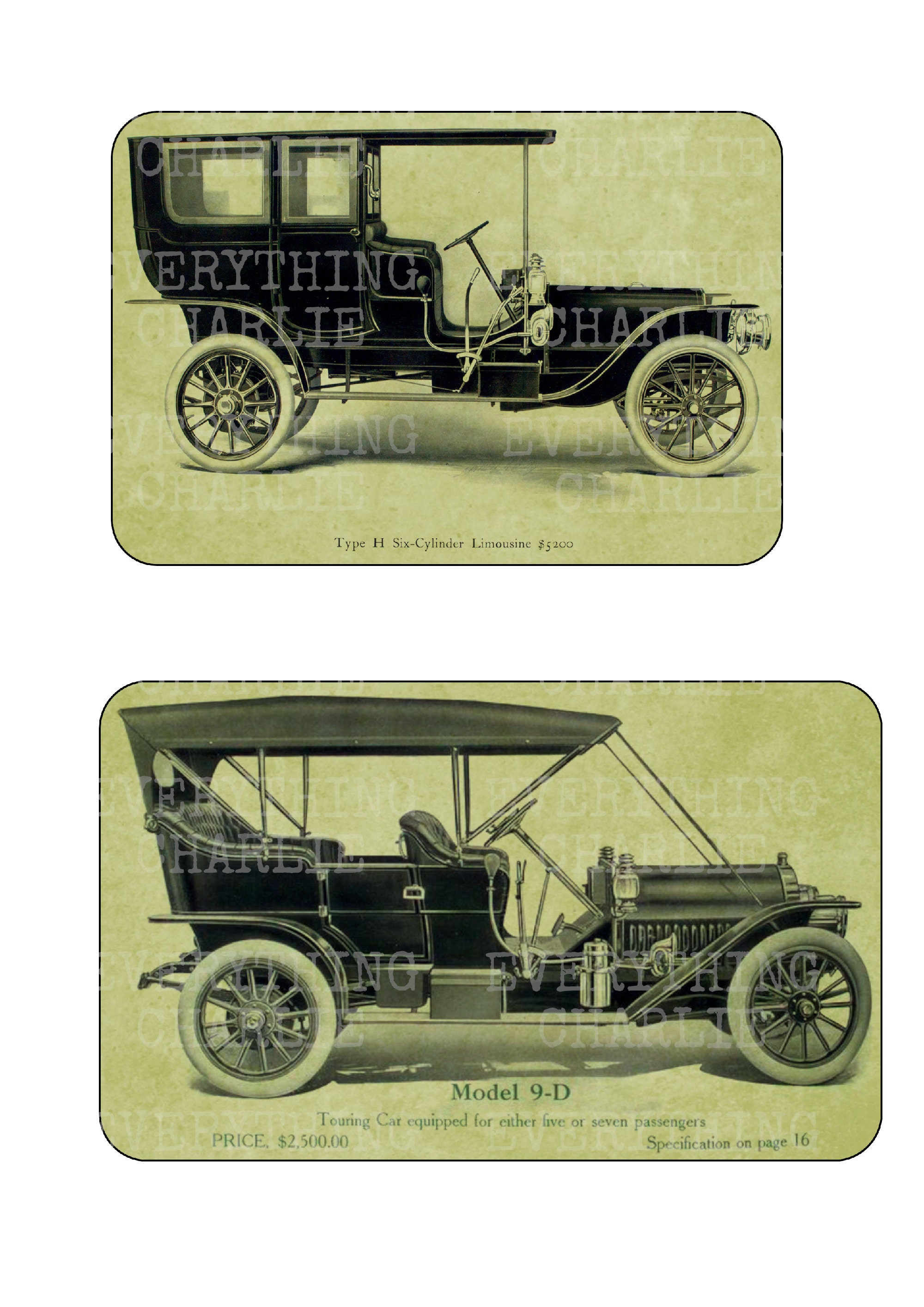 Vintage Cars Printable Digital Download for Junk Journals and ...