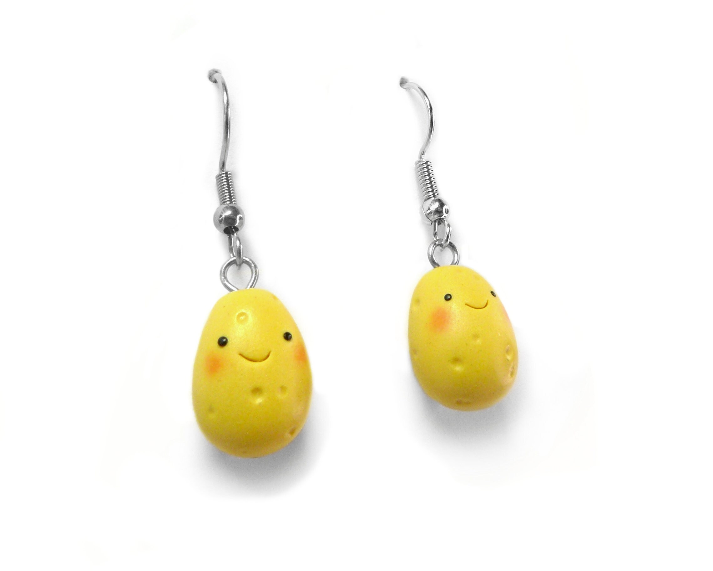Kawaii potato earrings Polymer clay jewelry Vegetable Etsy