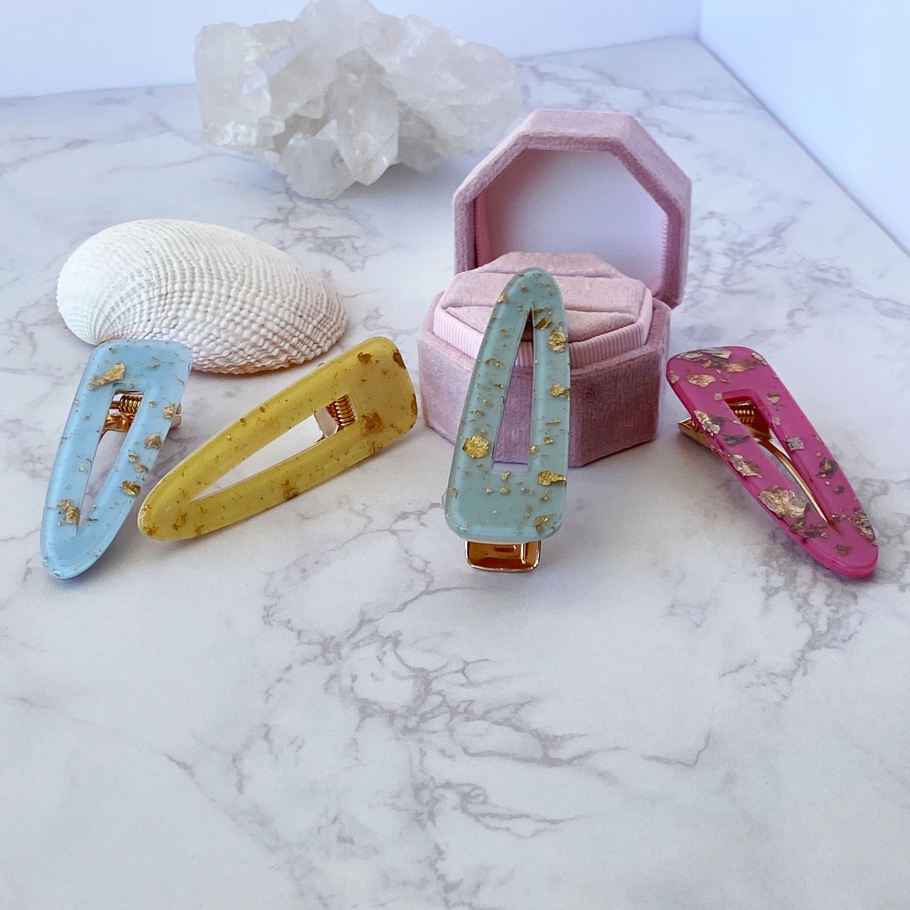 Resin Barrettes Yellow Resin Barrette Resin Hairclips Resin Etsy