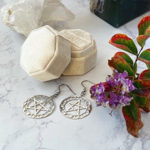 Pentagram Earrings Pentacle Earrings Pagan Earrings Gothic Earrings Wiccan Earrings Witchy Earrings Pentagram Jewelry Witchcraft Earrings