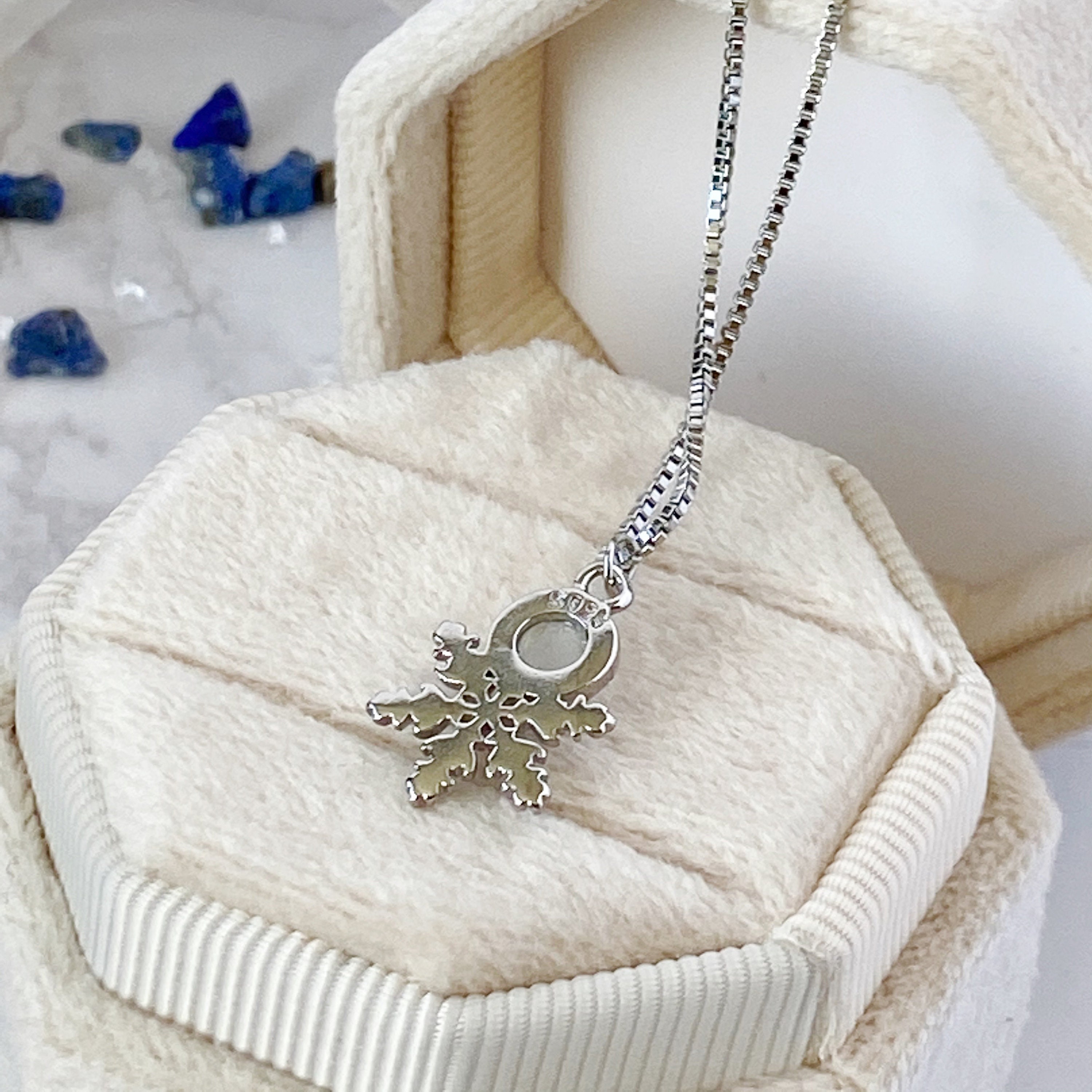 Collana Con Fiocco Di Neve In Argento Sterling, Ciondolo Regalo Di Natale Italia 536010