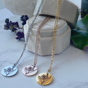 Daffodil Necklace Flower Necklace March Birth Flower Floral Necklace Birth Month Flower Daffodil Pendant Jewelry March