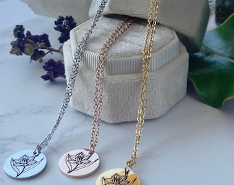Daffodil Pendant Necklace: March Birth Flower Jewelry
