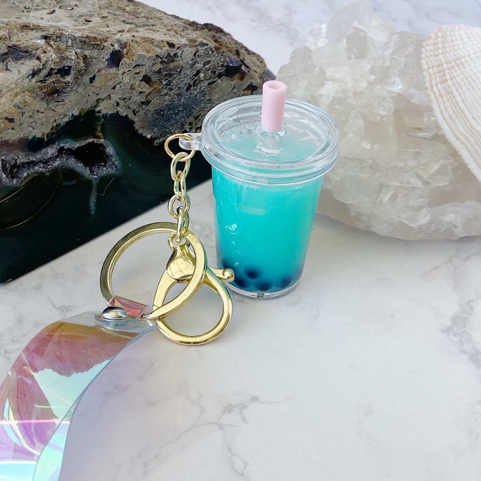 Liquid Boba Keychain Bubble Tea Keychain Boba Tea Keychain Etsy