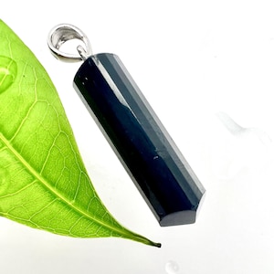 Black Tourmaline Tube Pendant | Black Tourmaline Crystal Point Pendant | Protection Stone | Protection Jewelry | Protection Pendant