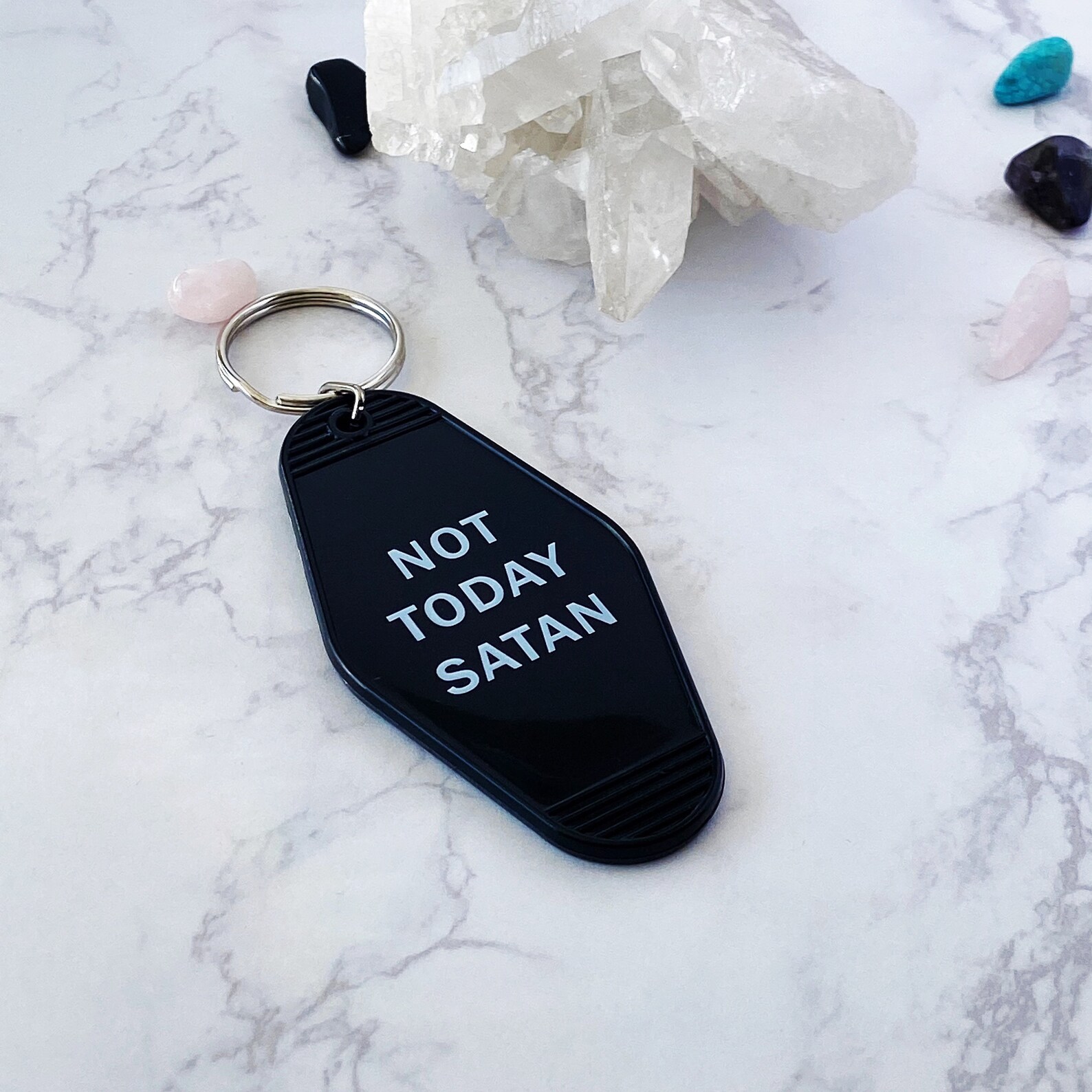Not Today Satan Keychain, Funny Motel Style Key Tag - Etsy