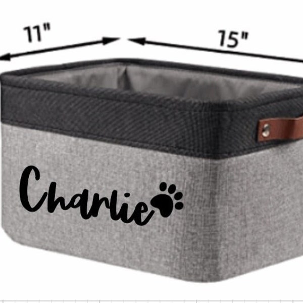 Personalized Foldable Pet Toy Storage Basket , Dog Toy Storage Bin, Dog Toy Box