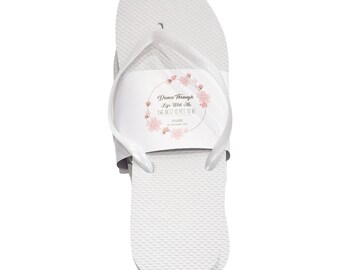 48 Pairs Bulk Wedding Flip Flops with Custom Band Personalized Gift Favor