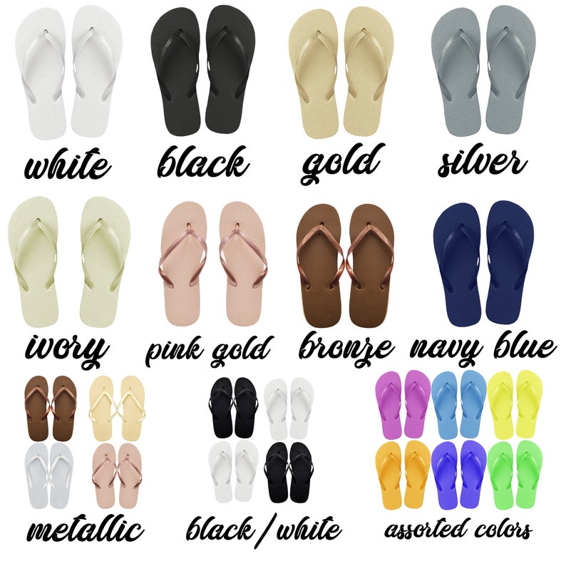 48 Pairs Bulk Wedding Flip Flops with Custom Band Personalized Gift Favor image 3