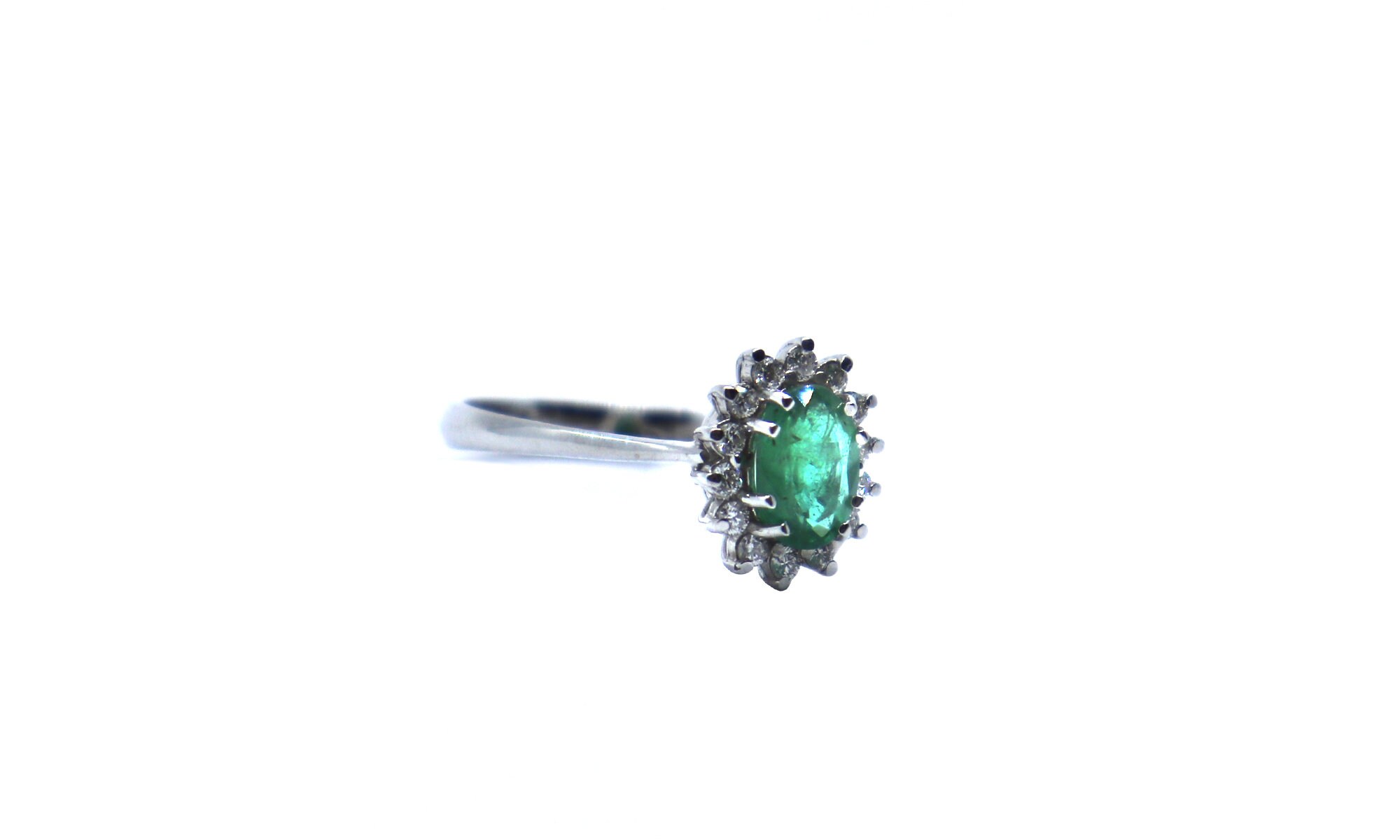 Natural Emerald Ring Wedding Green and Diamonds White Gold Etsy UK