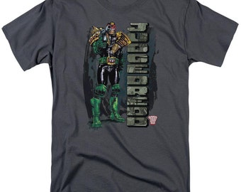 Judge Dredd Comic Bike and Badge Licensed Adult Long Sleeve T-Shirt S-3XL