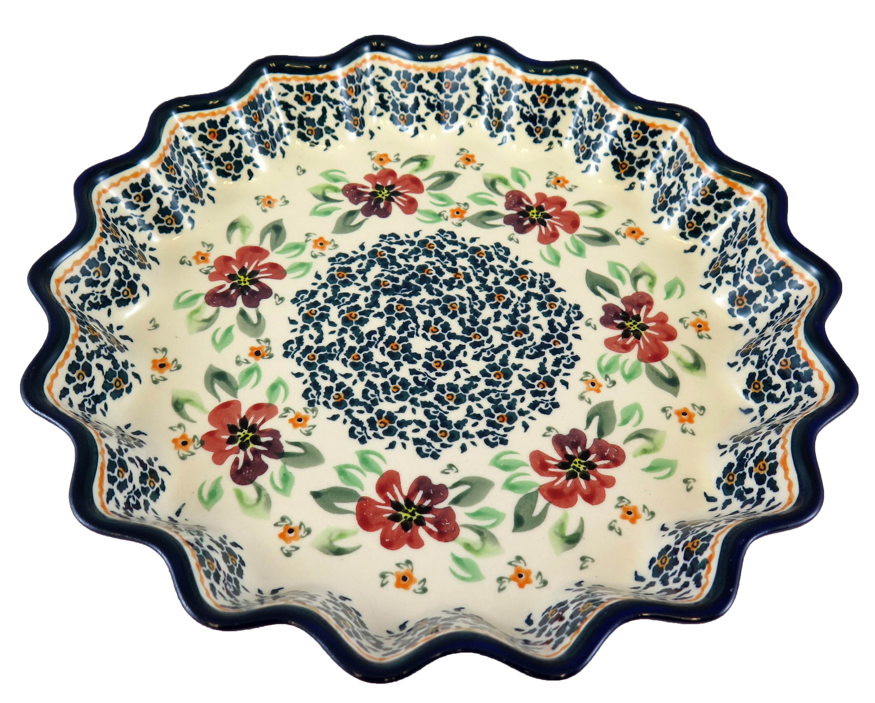 Polish Pottery Baking Dish Fluted Pie Quiche Plate 10 Etsy