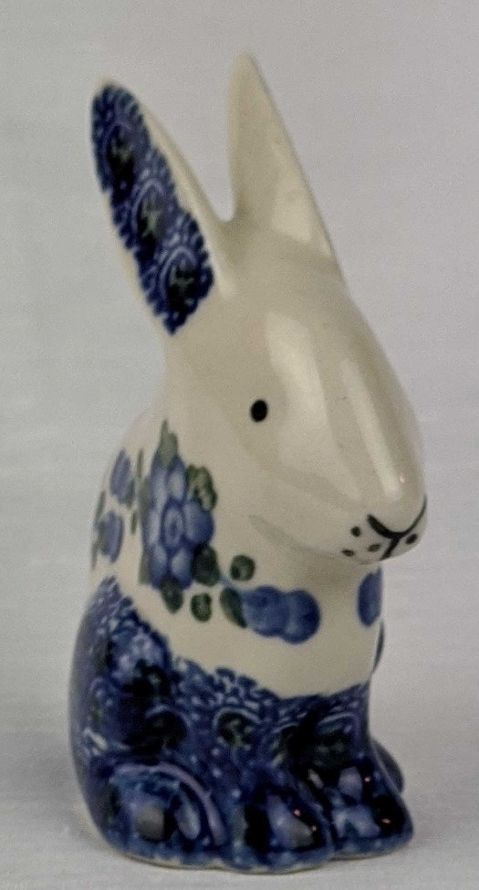 Polish Pottery Ceramic Small Bunny Rabbit statuette. Hand Etsy