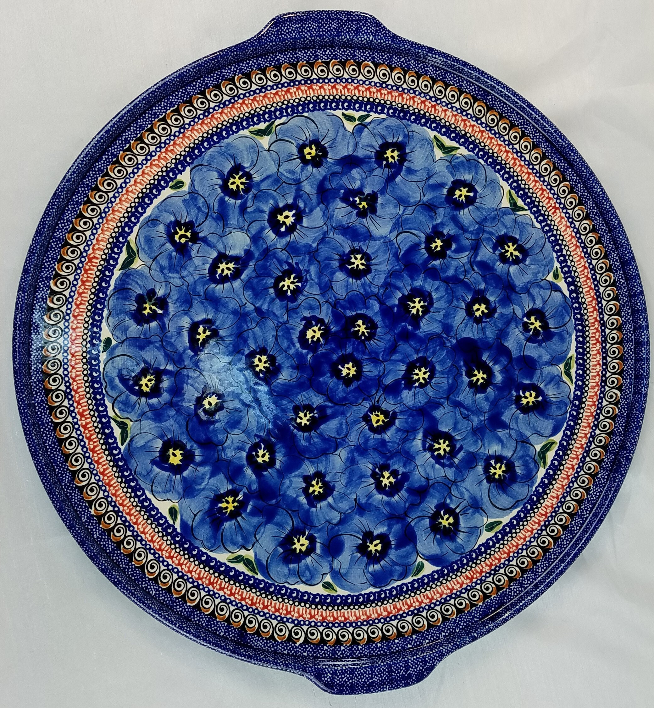 Extra Large Round Serving Tray 16 Polish Pottery Etsy