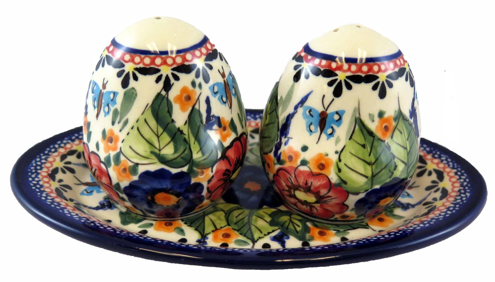 Salt & Pepper Shakers With Tray 4.25 X 6 Unikat Etsy