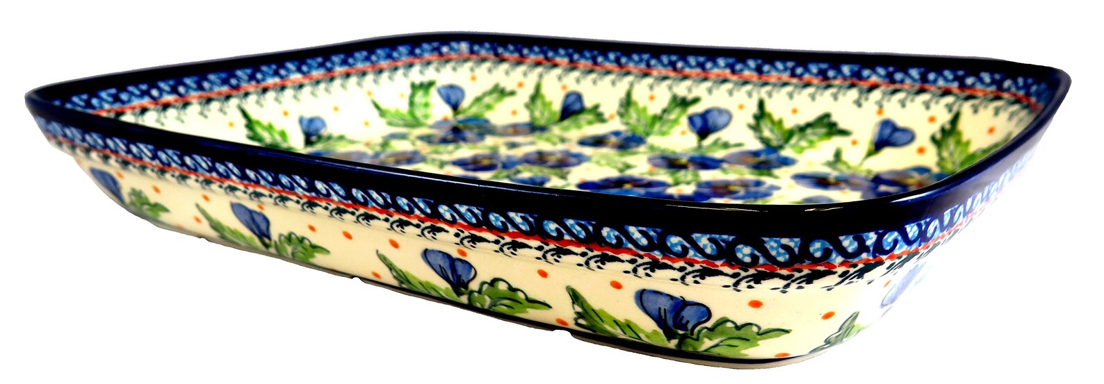 Polish Pottery Large Shallow Rectangular Baking Dish Etsy