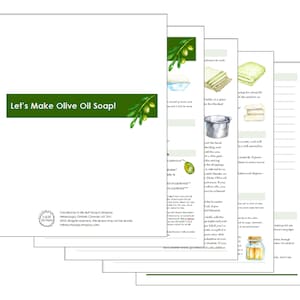 Makkelijke beginners leren olijfoliezeep te maken met ondersteuning via e-mail, doe-het-zelf koudproceszeep, zeep maken, afdrukbaar zeeprecept