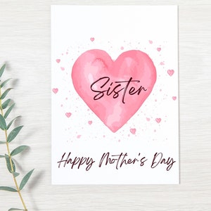 Schwester Muttertag Karte, glückliche Muttertag Karte für Schwester, Karte für Schwester, Schwester Geschenk, Sis Muttertagskarte, Sis Muttertagsgeschenk