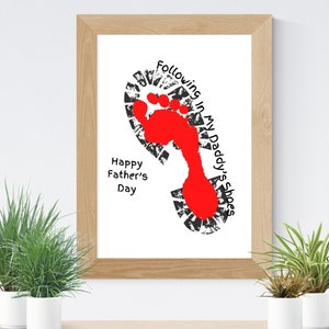Father’s Day Footprint, DIY Craft, Following In My Daddy’s Shoes, Digital Download, Printable, Gift from Child, Instant Download