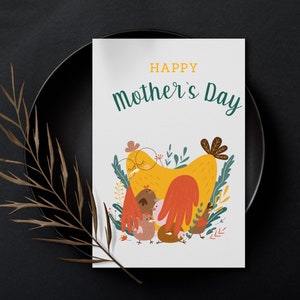 cartão engraçado do dia das mães, cartão mãe galinha, cartão de aniversário, capuz da mãe, cartão do dia das mães Mam, PNG PDF