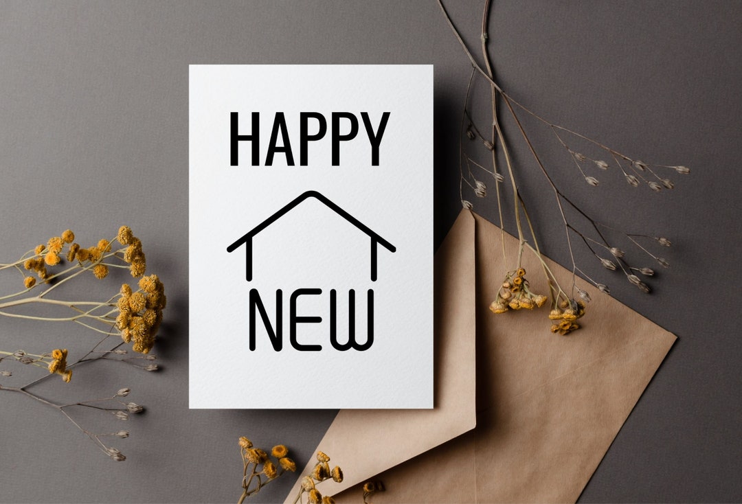 Housewarming Card PRINTABLE New House Card INSTANT DOWNLOAD Happy New ...