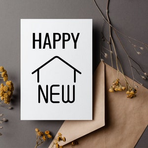 Cartão de inauguração de casa PARA IMPRIMIR Cartão de casa nova DOWNLOAD INSTANTÂNEO Cartão de feliz lar novo