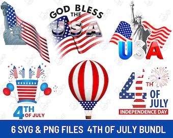 4th of July SVG png Bundle, July 4th SVG, Fourth of July svg, America svg, USA Flag svg, Patriotic, Independence Day Shirt