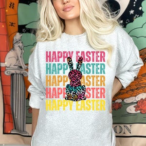 Happy Easter Bunny Rabbit Stacked Camo Boy Printable Waterslide Iron On Shirt T-Shirt Sublimation Design Digital Png File