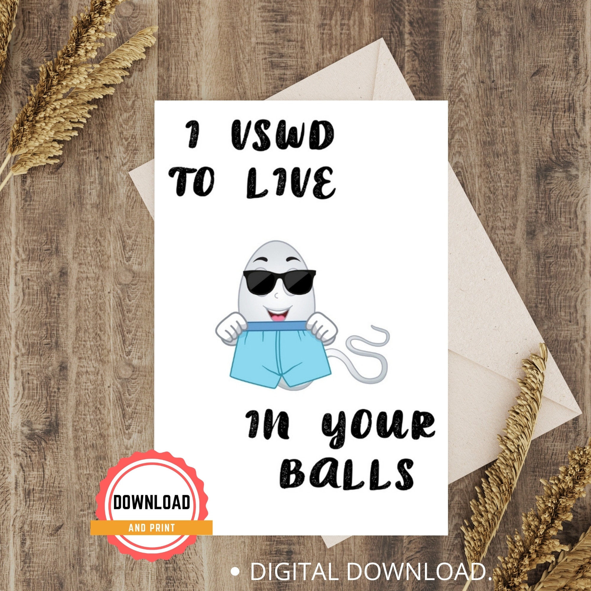 Funny Fathers Day Birthday Cards I Used To Live In Your Balls Hilarious Card For Dad Custom Print Personalized 