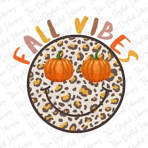 Fall Vibes PNG Sublimation Design, Fall Sublimation png, Smiley Face, Pumpkin Png, Retro Fall Png, Digital Download Png