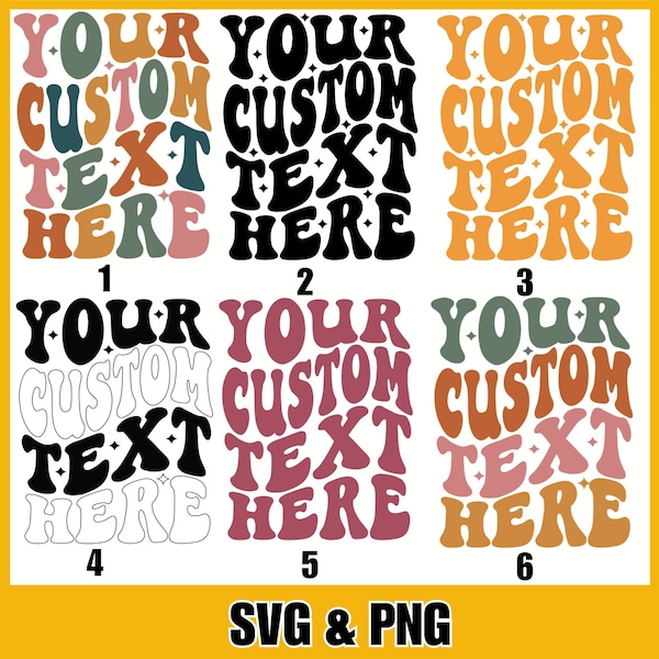 Custom Wavy Stacked Svg, Custom Wavy Text Svg, Personalized Text, custom wavy fonT, Custom Groovy Text, Custom Request, Retro Wavy Text Svg