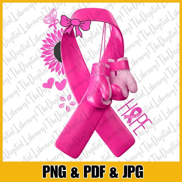 Breast Cancer with boxing gloves png sublimation design download, Breast Cancer png, Cancer Awareness png, sublimate designs download