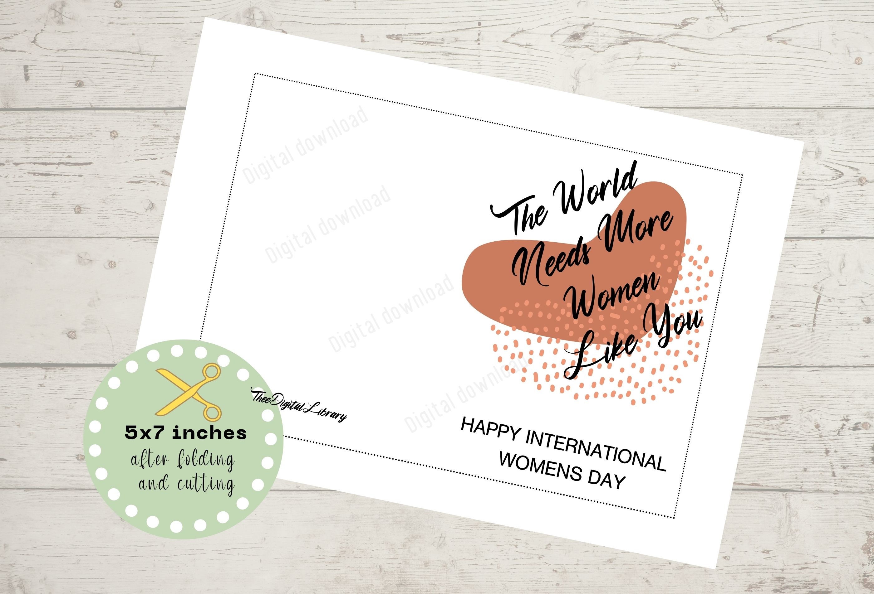 International Women's Day Greeting Card Printable the World