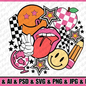 Retro Teacher Design SVG , Cute Teacher Design, Back To School SVG, Retro Teacher Png , Teacher Sublimation SVG, Sublimation Designs
