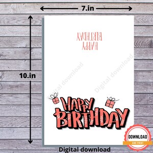 Orange HAPPY BIRTHDAY Card Printable Cards Calligraphy Card - Etsy